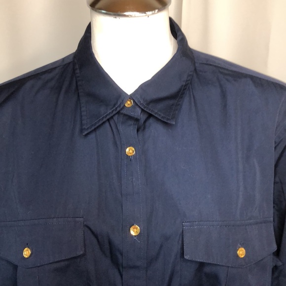 Lauren Ralph Lauren Womans Blouse Navy XL - Picture 2 of 10